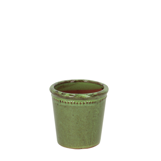 Flower Pot Glazed Green 9cm