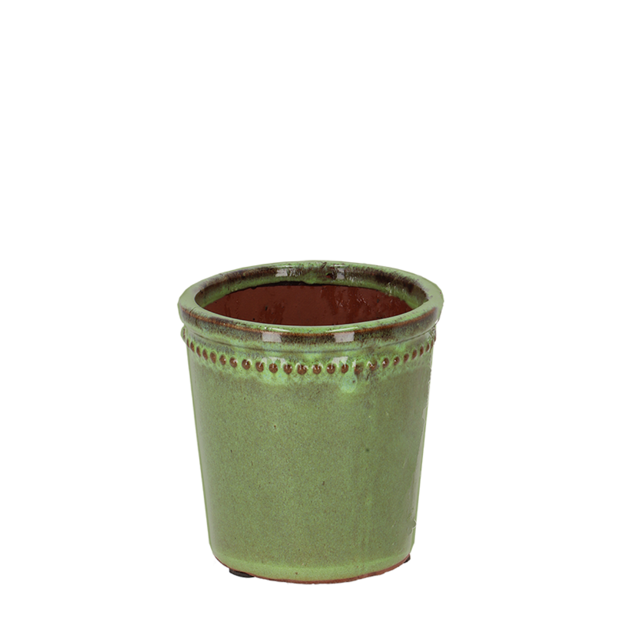 Flower Pot Glazed Green 12cm