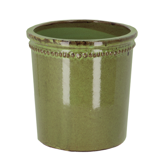 Flower Pot Glazed Green 25cm