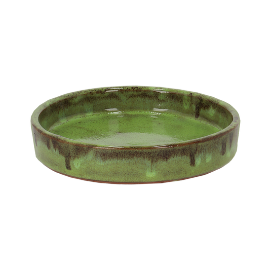 Flower Pot Saucer Glazed Green 15cm