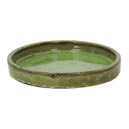 Flower Pot Saucer Glazed Green 25cm