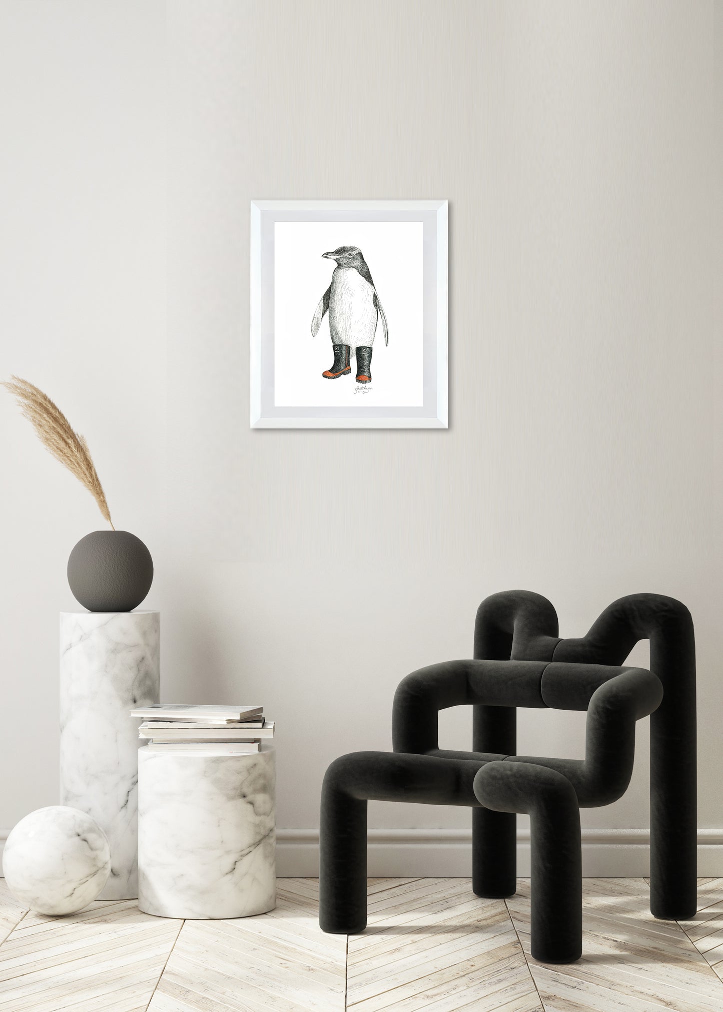 Framed Art Print 'Penguin Pete'