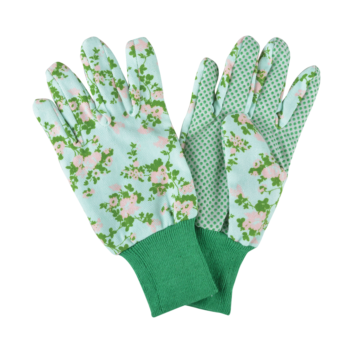 Rose Print Garden Gloves Blue