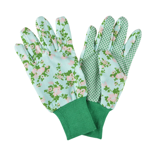 Rose Print Garden Gloves Blue