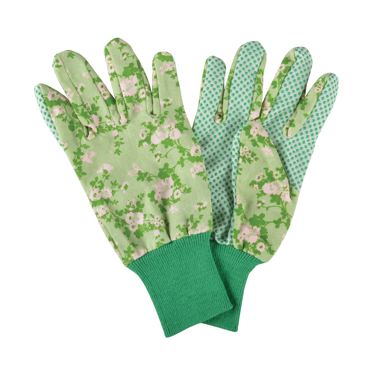 Rose Print Garden Gloves Green