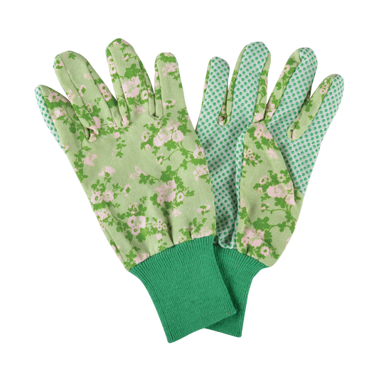 Rose Print Garden Gloves Green