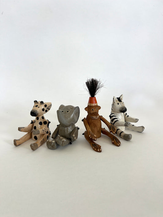 Hand-Carved Circus Animals Set