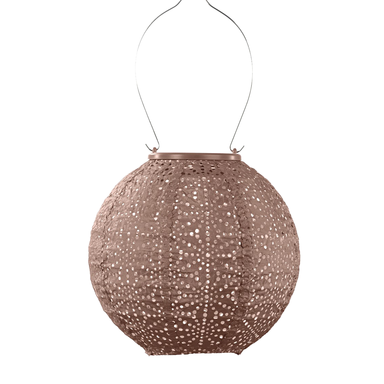 Lumiz Lantern Round 20cm Mocha Sashiko