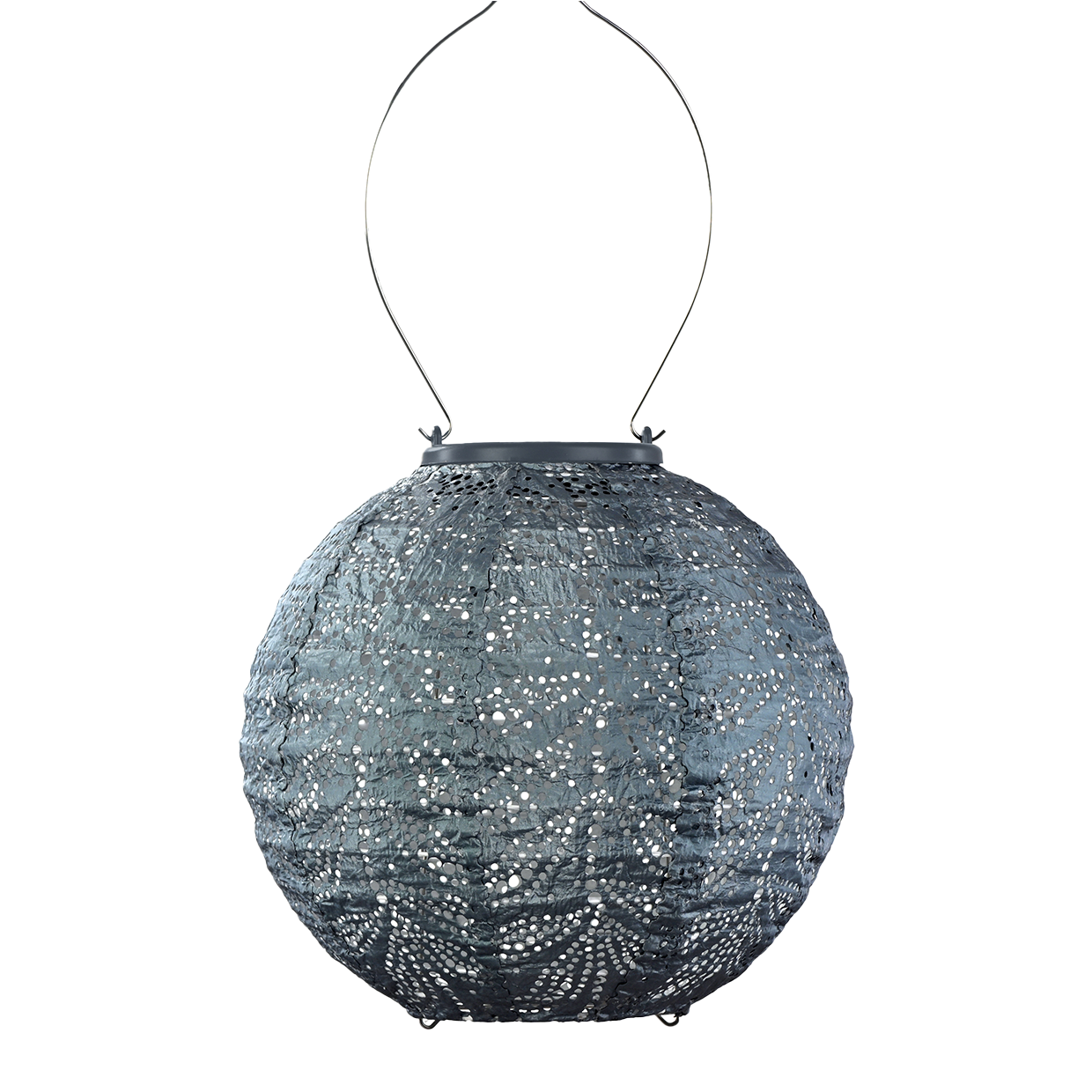 Lantern Round 20cm Grey Blue Folia