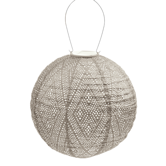 Lumiz Lantern Round 30cm Light Taupe Ikat