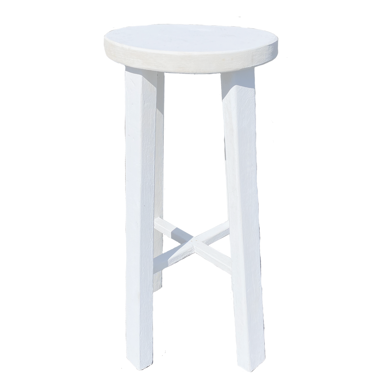 Teak Bar Stool White