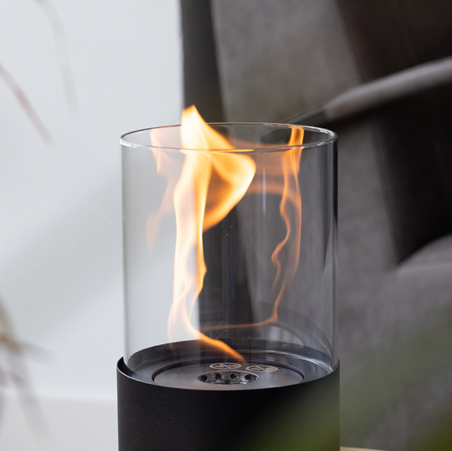 Bioethanol Table Fireplace Round Black