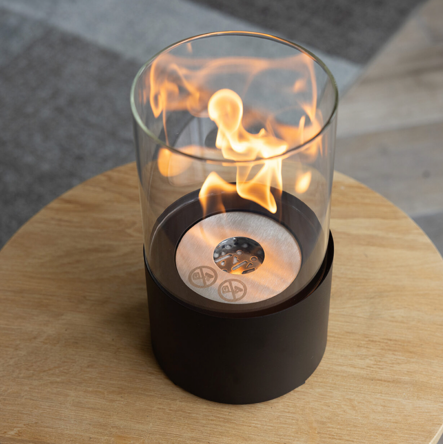 Bioethanol Table Fireplace Round Black