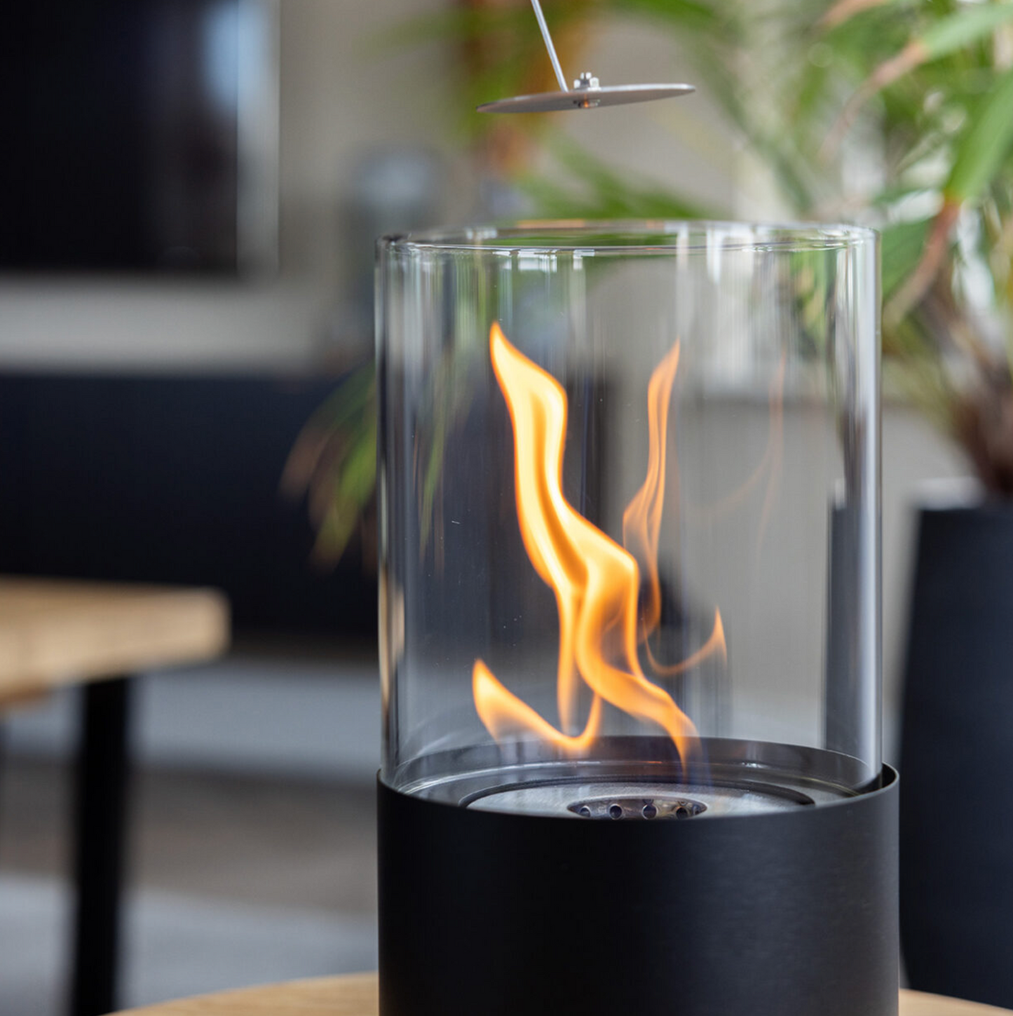 Bioethanol Table Fireplace Round Black