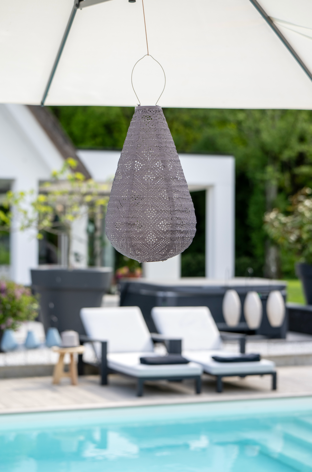 Lumiz Lantern Drop 28cm Mauve Purple Topaze