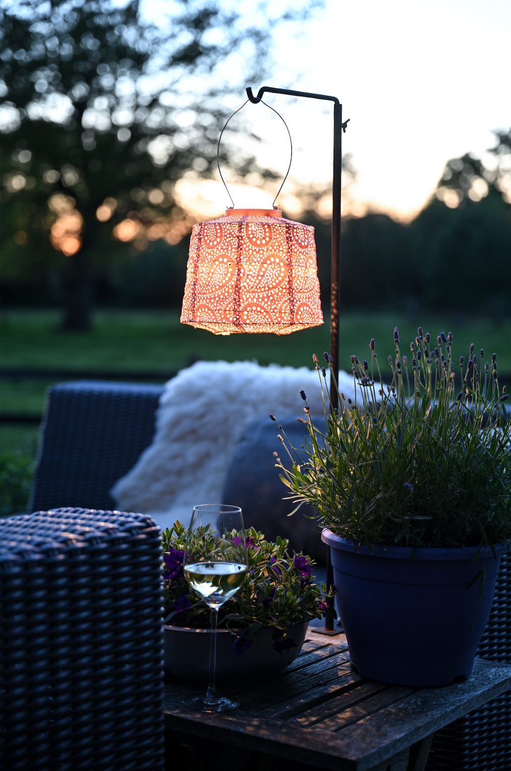 Lumiz Lantern Lampshade 20cm Apricot Paisley