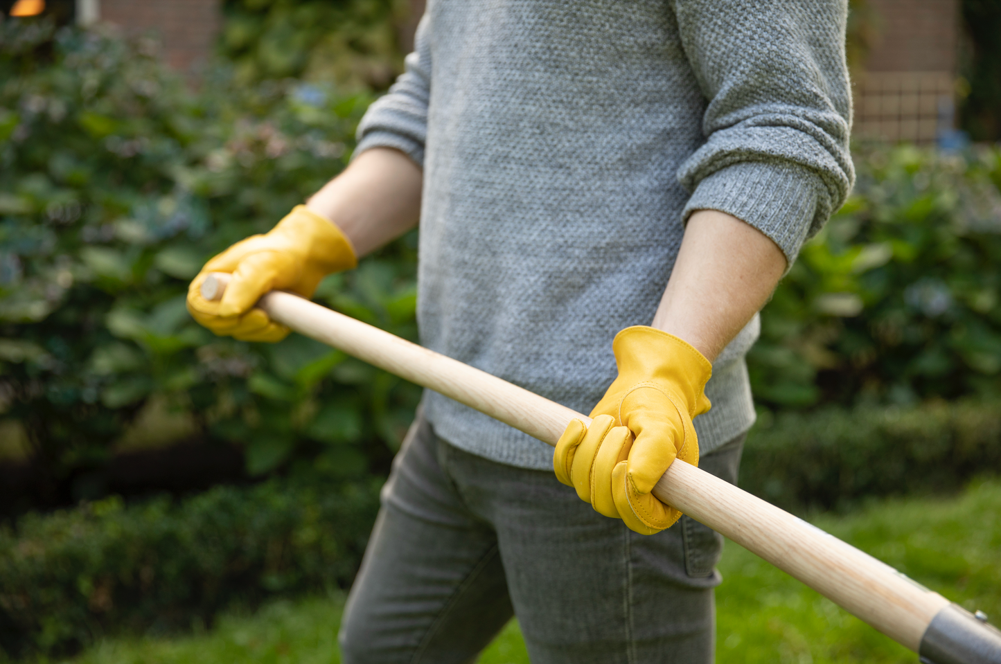 Leather Gardening Gloves Yellow Large