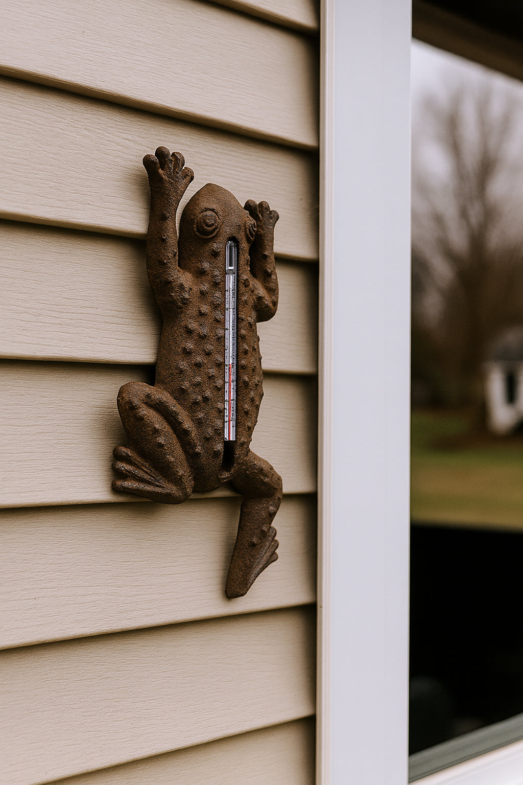 Thermometer Frog Cast Iron