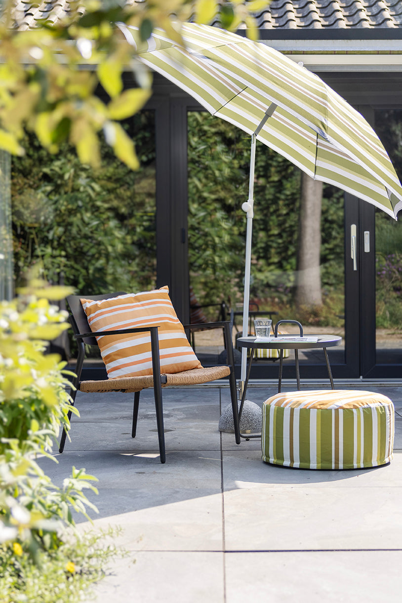 Striped Parasol Umbrella Green 180x120cm