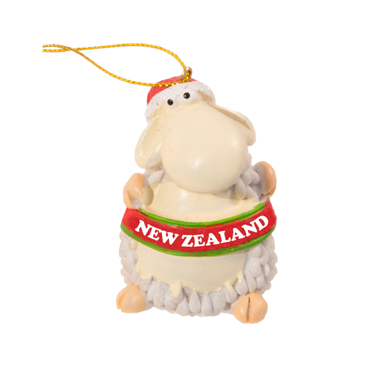 Hanging Xmas Sheep with 'New Zealand' Decoration