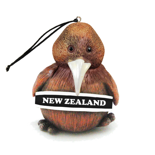 Hanging Kiwi with 'New Zealand' Decoration