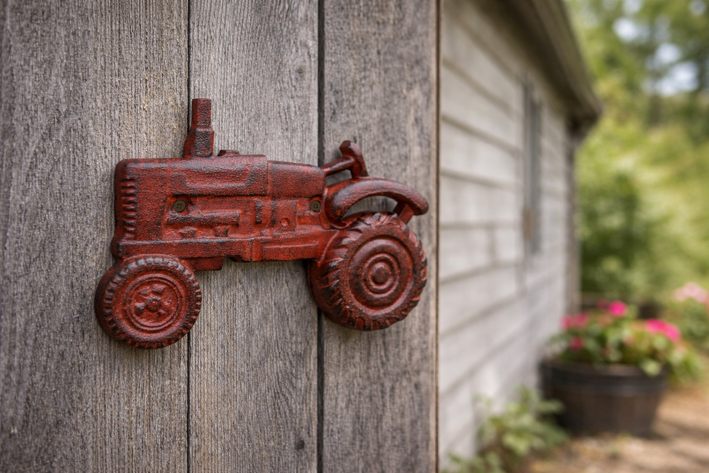Cast Iron Wall Bottle Opener Tractor Green
