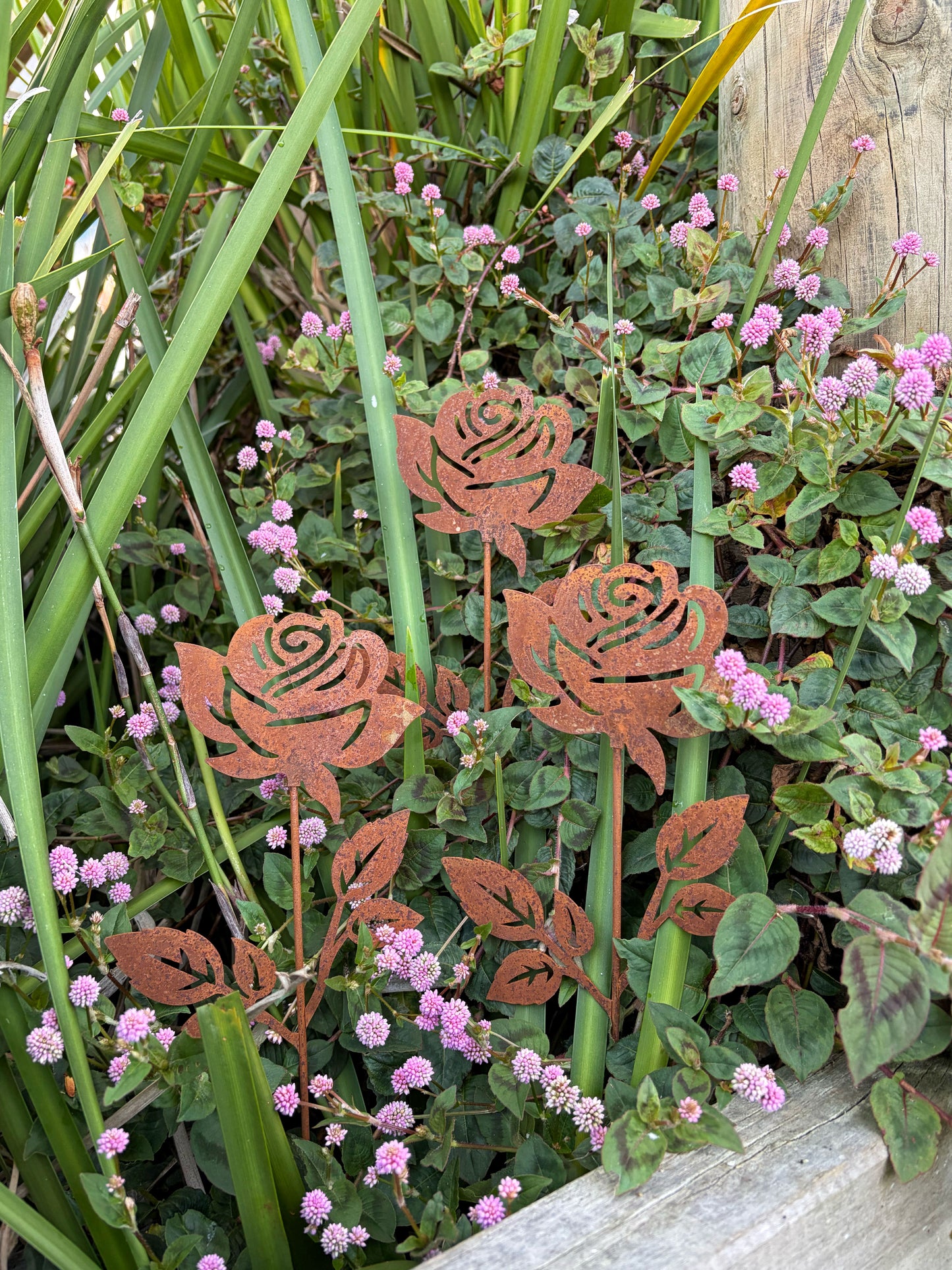 Garden Decoration Rose on Stick 37cm