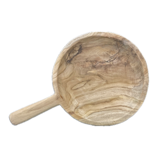Teak Organic Round Platter with Handle
