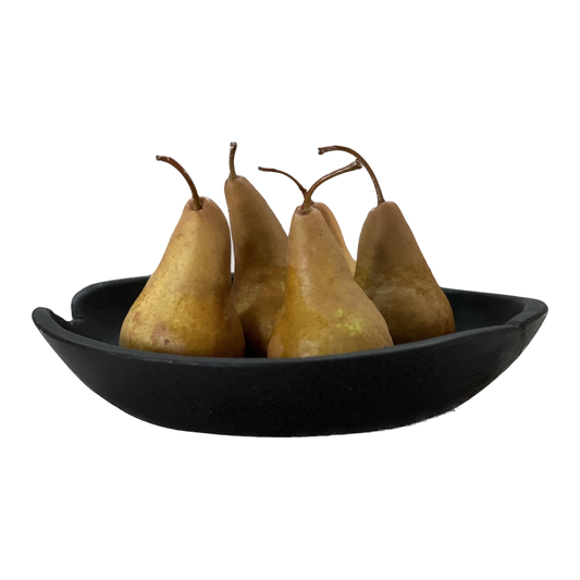 Organic Teak Serving Bowl Round Yakisugi