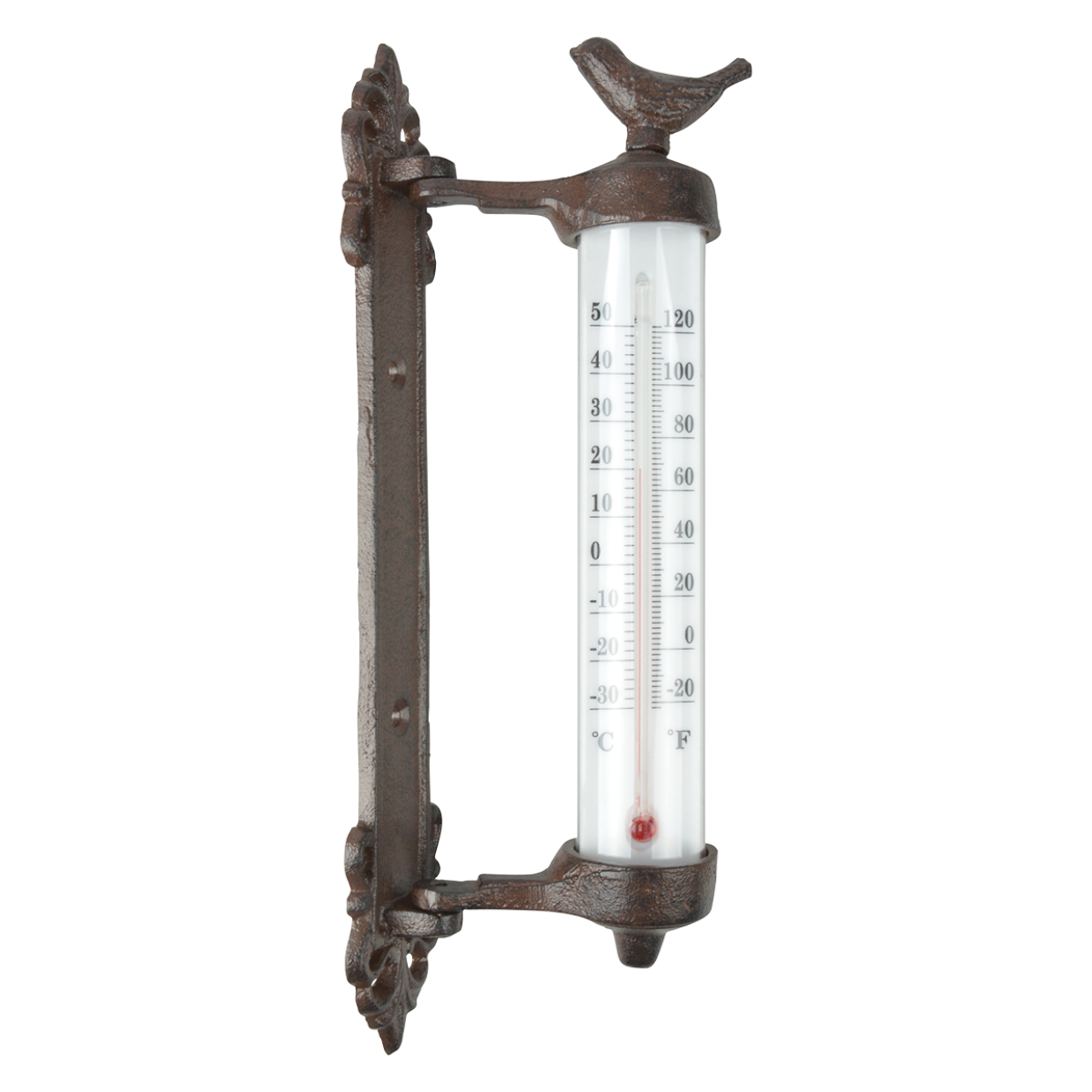 Cast Iron Wall Thermometer Bird