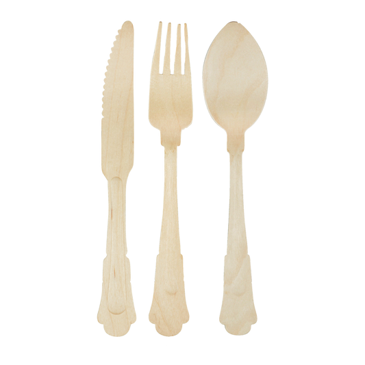 Disposable Wooden Cutlery Set of 8