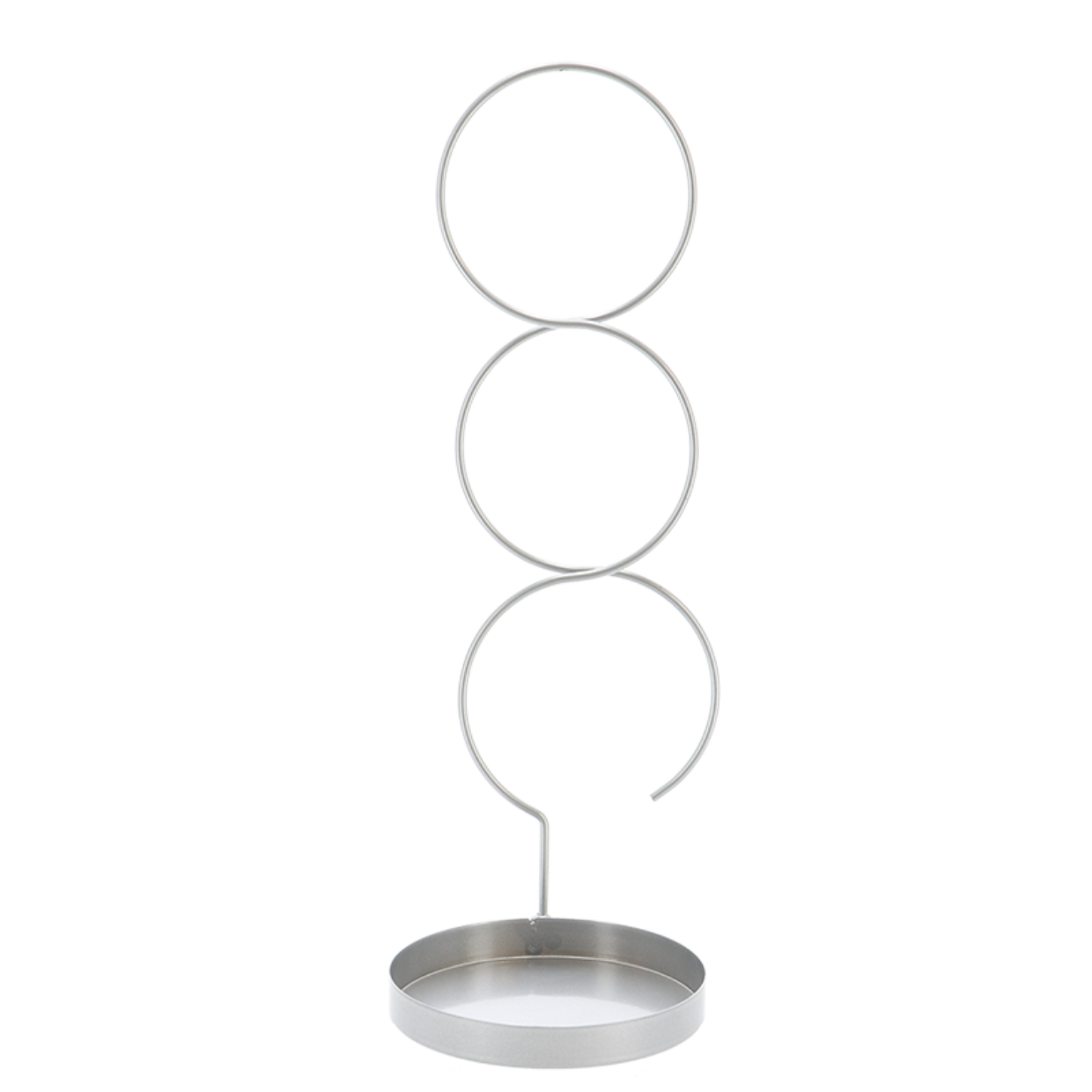 Indoor Plant Support + Saucer Circle Silver