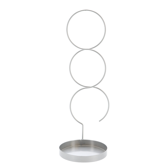 Indoor Plant Support + Saucer Circle Silver