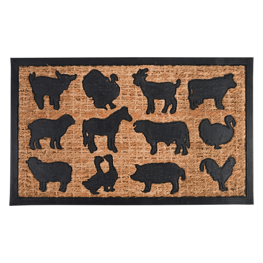 Doormat Farm Animals Rubber/Coir