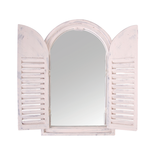 Mirror Antique With French Doors White