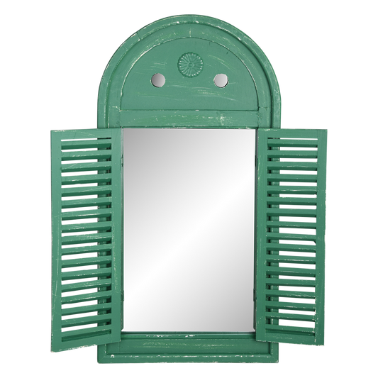 Mirror Louver Distressed Green